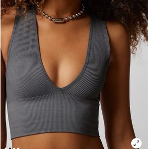URBAN OUTFITTERS plunge top in GREY, size M
